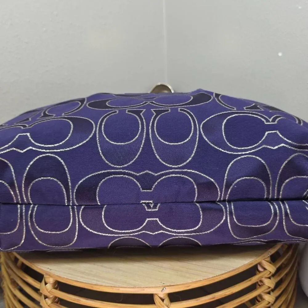 Coach Poppy RARE Signature Sateen with Lurex Glam Tote